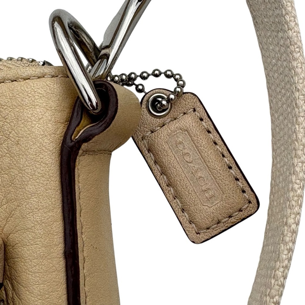 Coach Cream Pebbles Leather Crossbody Bag Adjustable Strap Purse - Picture 7 of 11